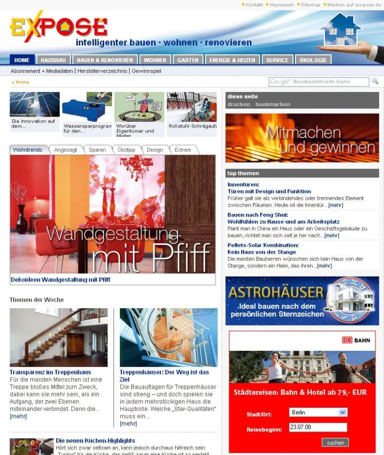 Der Relaunch des Bauportals www.exxpose.de
