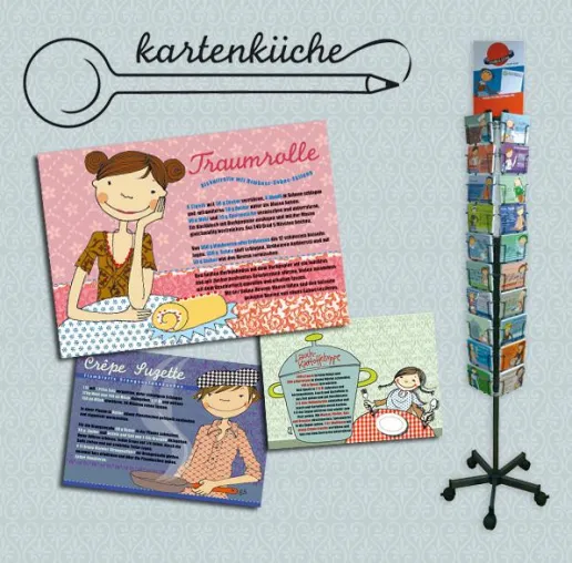 Bild: Cook mal. modern times präsentiert mit der „kartenküche“ eine liebevoll gestaltete Rezept-Postkartenserie.