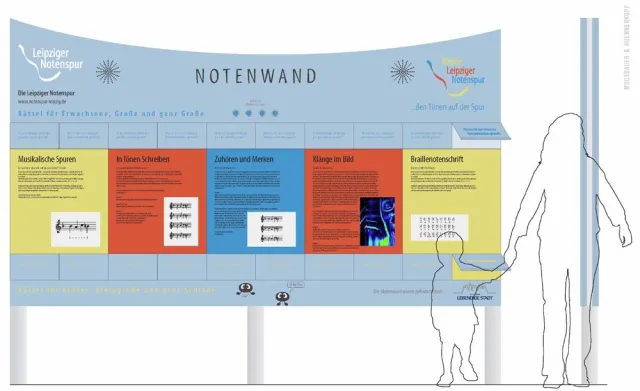 Bild: Projekt Leipziger Notenspur - Stiftung Lebendige Stadt finanziert Notenwand