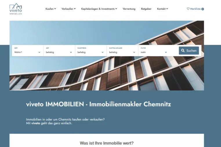 Bild: viveto IMMOBILIEN setzt neue Maßstäbe als führender Immobilienmakler Chemnitz