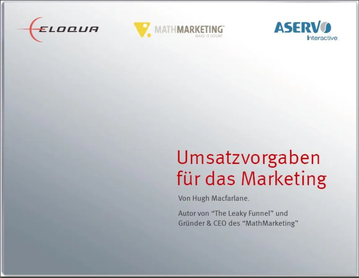 Kostenloses eBook: Umsatzvorgaben für das Marketing