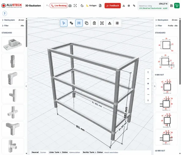 Bild: ALUSTECK® macht individuelle Aluminiumkonstruktionen im Browser planbar