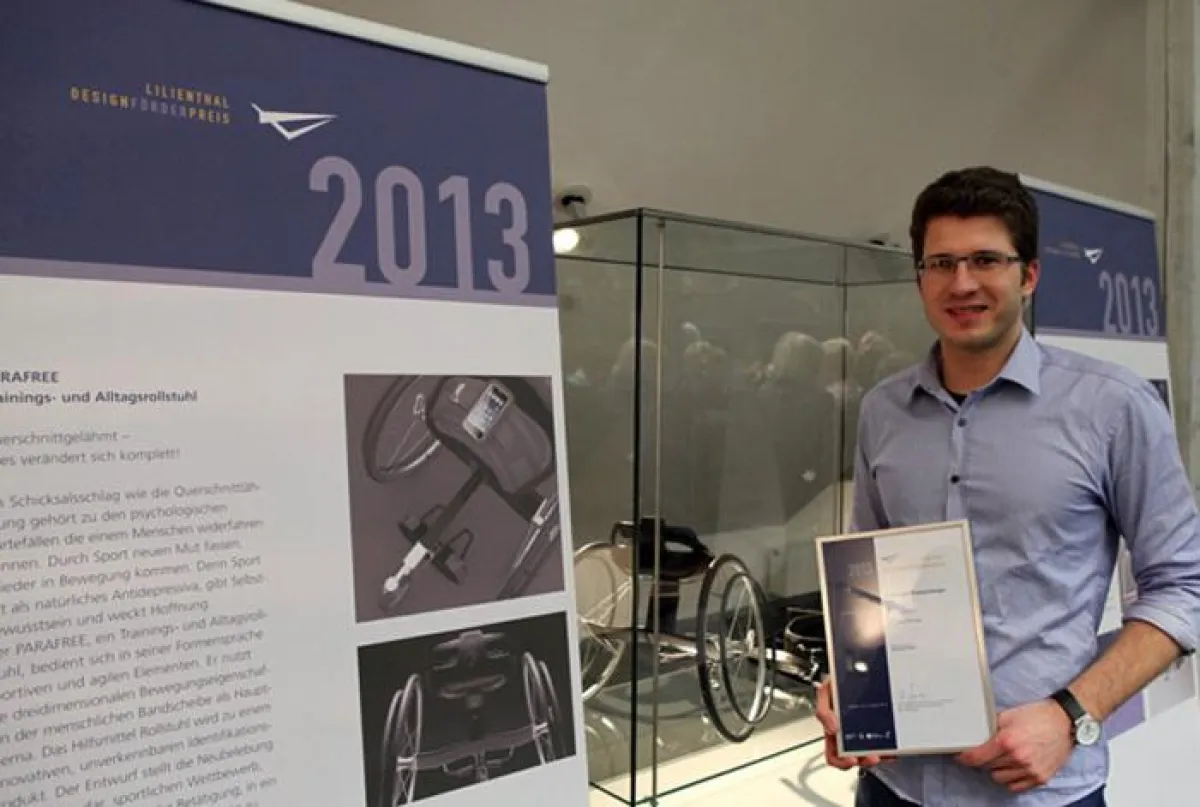 Felix Lange erhielt für seinen Rollstuhl Parafree den Lilienthal-Designförderpreis Mecklenburg-Vor