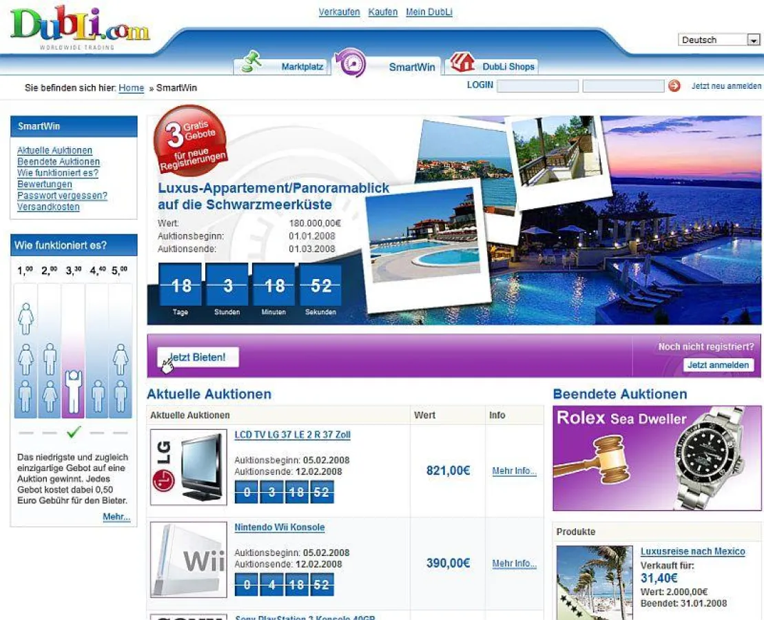 Auktionsportal DubLi knackt die sechsfache Sieben
