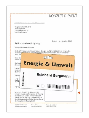 Bild: Briefbogen mit integriertem Namensschild