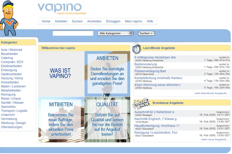Bild: vapino - macht Handwerksleistungen bezahlbar -  startet auch in Österreich