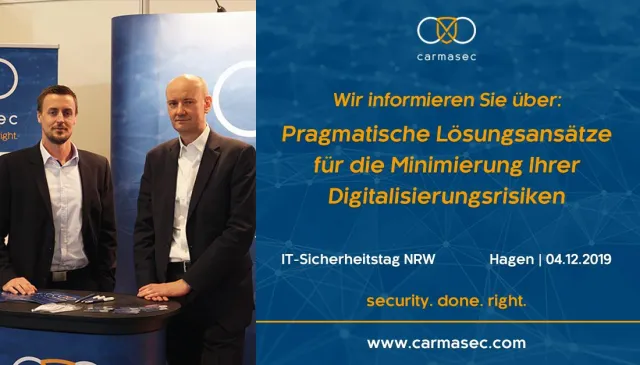 Bild: carmasec informiert auf dem IT-Sicherheitstag NRW zu Digitalisierungsrisiken