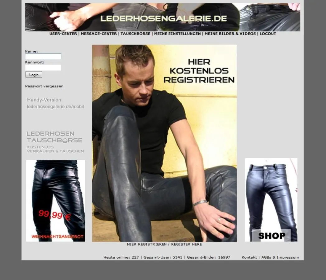 Webauftritt lederhosengalerie.de