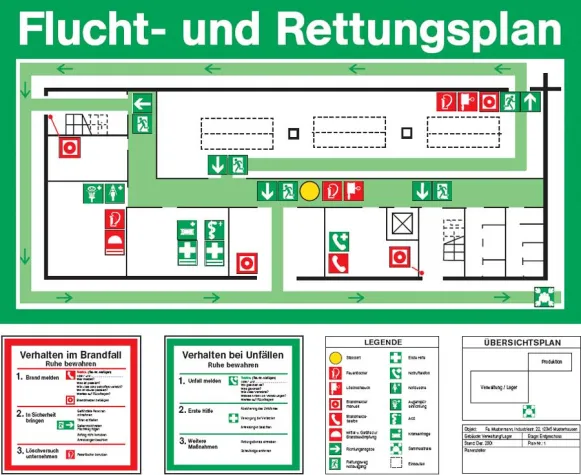 Bild: Hinweise zum Flucht- und Rettungsplan