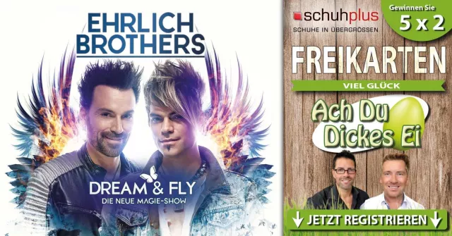 Bild: schuhplus verlost zu Ostern 5 x 2 Freikarten für die Show der Ehrlich Brothers