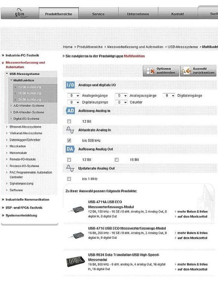 Produktdatenbank für TYPO3