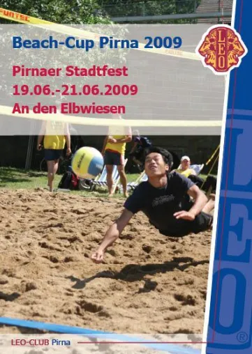 Beach Cup findet das 3. Jahr in Folge zum Stadtfest in Pirna statt Bild: Beach Cup findet das 3. Jahr in Folge zum Stadtfest in Pirna statt