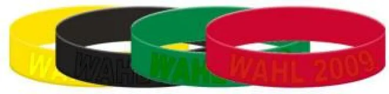 Wahlarmbänder zur Bundestagswahl 2009 Bild: Wahlarmbänder zur Bundestagswahl 2009