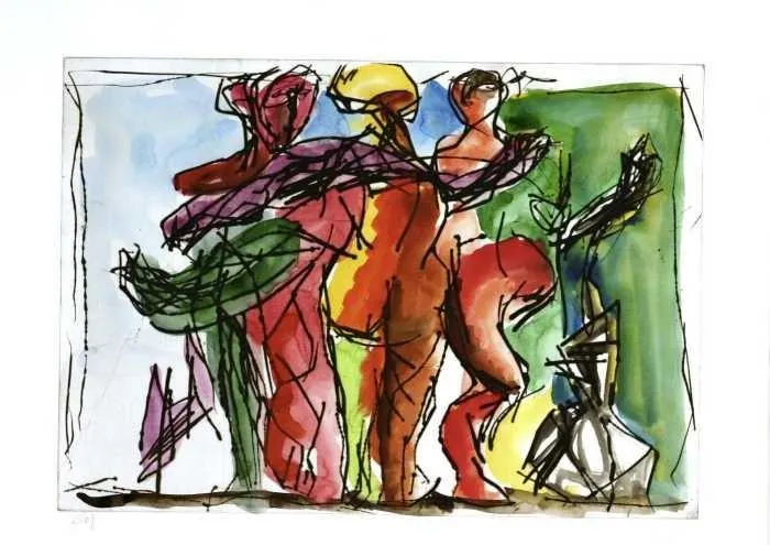 Bild: Markus Lüpertz - Doppelausstellung: Bilder, Skulpturen, Arbeiten auf Papier 1989-2006 in der Galerie Noah /  Bilder und Zeichnungen im Foyer der Mediengruppe Pressedruck