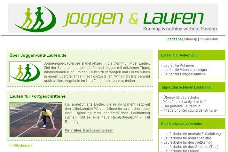 Bild: Zwischen Community und Hochglanz: Joggen-und-Laufen.de - Das Laufportal mit Leidenschaft