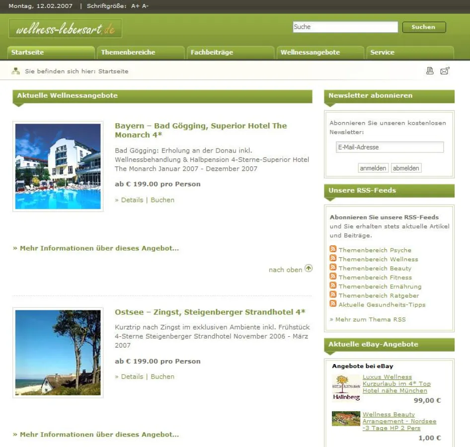 Relaunch von wellness-lebensart.de