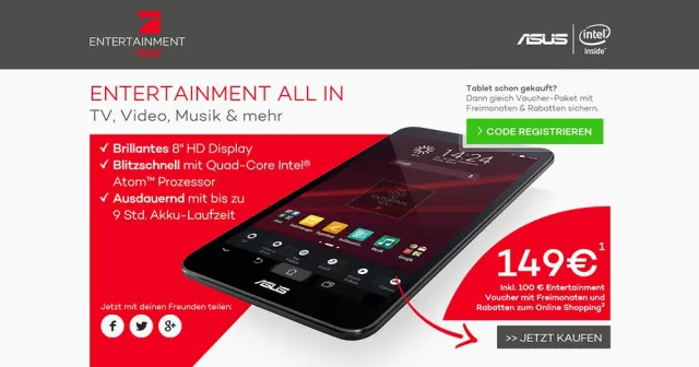 Bild: all2e erstellt Voucher-Portal zum ProSieben Entertainment Pad von ProSiebenSat.1 Digital
