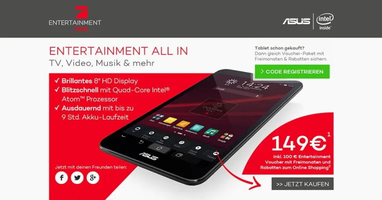 Bild: all2e erstellt Voucher-Portal zum ProSieben Entertainment Pad von ProSiebenSat.1 Digital