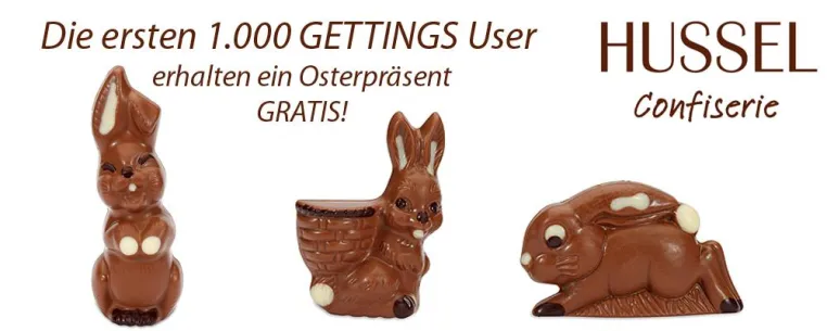 Süßes Oster-Special für GETTINGS User - 1.000 Osterpräsente gratis in den Hussel Confiserien Bild: Süßes Oster-Special für GETTINGS User - 1.000 Osterpräsente gratis in den Hussel Confiserien