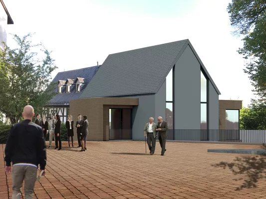 Bild: Innovativer Neubau des Gemeindehauses der Ev. Kirchengemeinde Höhr-Grenzhausen feiert Richtfest 