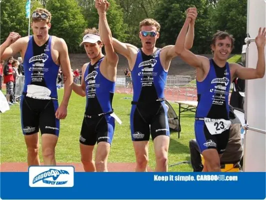 Bild: Erfolgreicher Bundesliga-Auftakt mit Carboo4U. Podestplatz für Carboo4U TuS Griesheim Triathlon Team