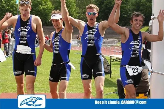 Bild: Erfolgreicher Bundesliga-Auftakt mit Carboo4U. Podestplatz für Carboo4U TuS Griesheim Triathlon Team