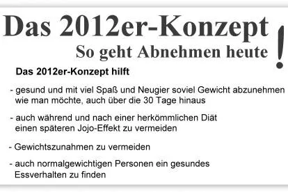 Bild: So geht Abnehmen heute. Das 2012er-Abnehmkonzept