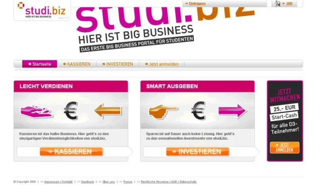 studi.biz – Das erste Big Business Portal für Studenten Bild: studi.biz – Das erste Big Business Portal für Studenten