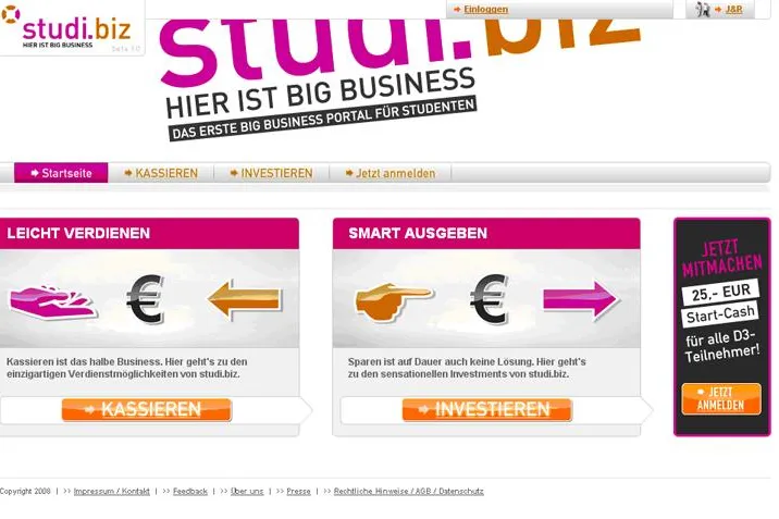 studi.biz – Das erste Big Business Portal für Studenten Bild: studi.biz – Das erste Big Business Portal für Studenten