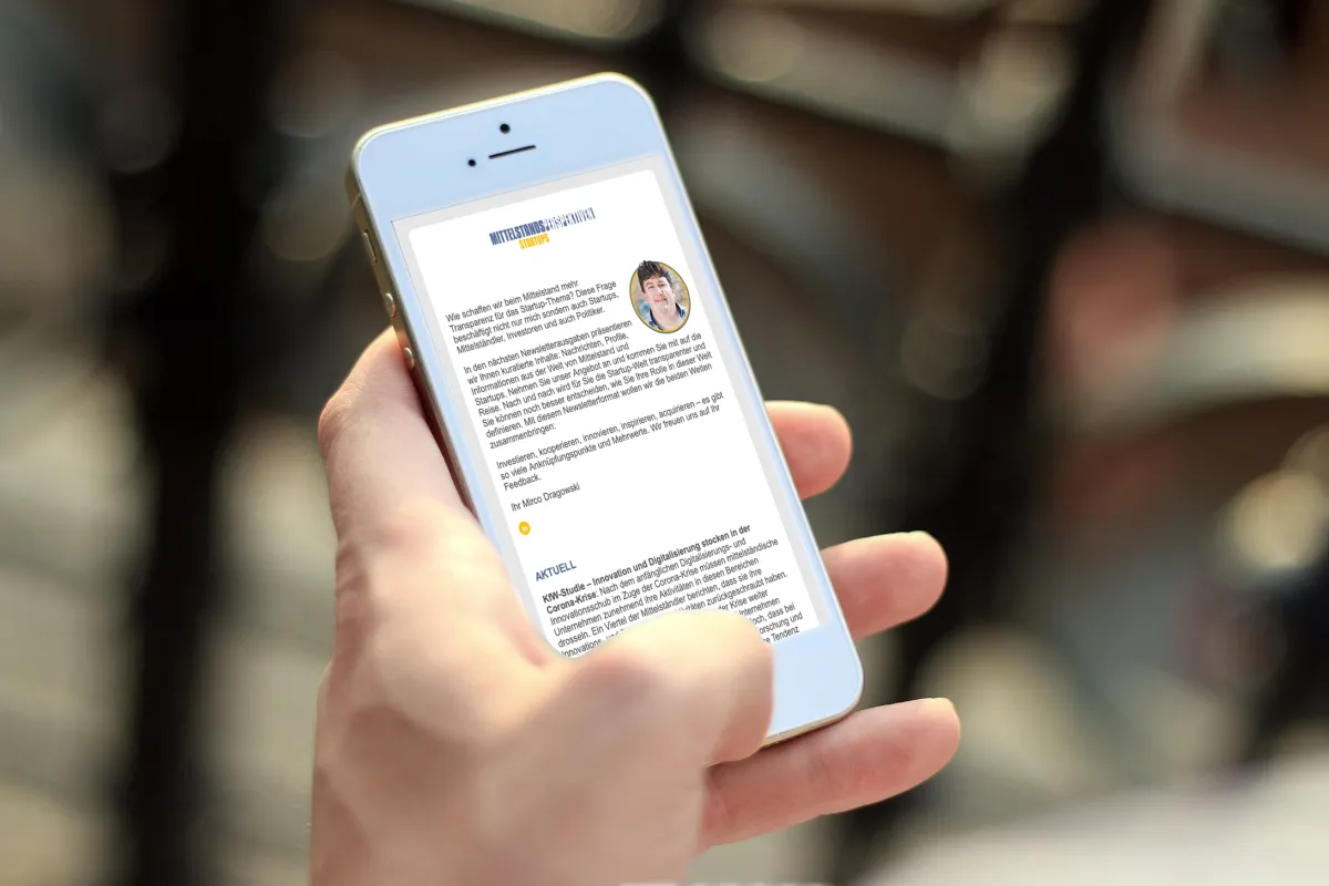 Newsletter-Format „Mittelstandsperspektiven Start-ups“ (© Foto: Pixabay | Grafik: Attention Media Agency)