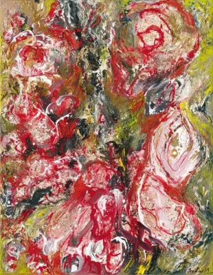 Bild: Roland Borchers – „In meinem Garten“ – Gemälde Ausstellungseröffnung in der Galerie Schwind, Frankfurt am Main