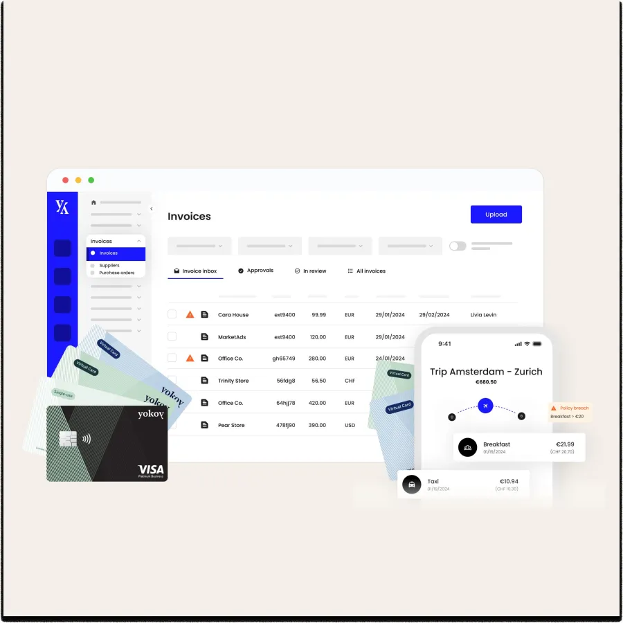Yokoy vereint Spesenabrechnungen, Lieferantenrechnungen und Firmenkarten in einer Plattform.