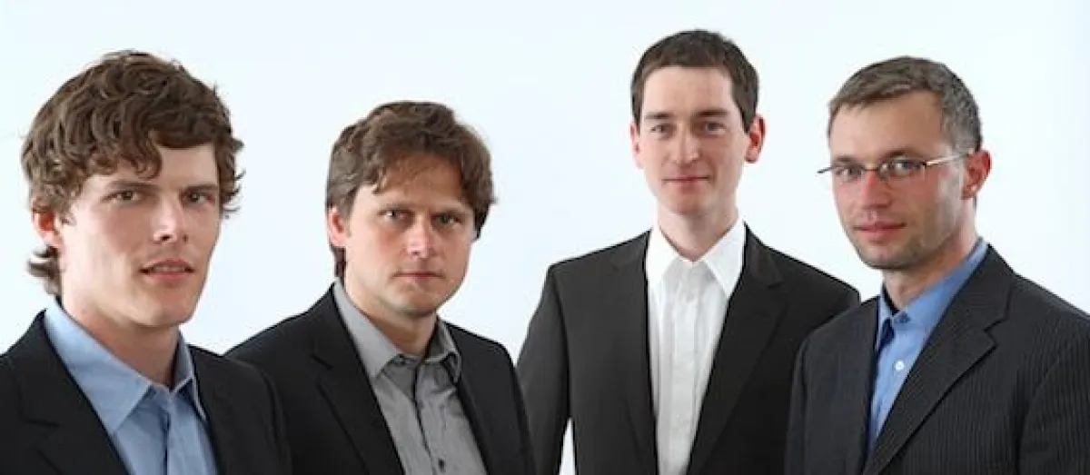 Gründer von ipoque (v.l.n.r. Klaus Mochalski, Hendrik Schulze, Klaus Degner, Dr. Frank Stummer)