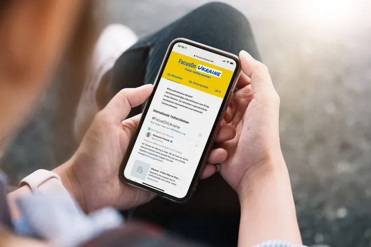 Aktiv gegen Desinformation – #FocusOnUkraine ist das neue Informationsportal zum Krieg in der Ukraine Bild: Aktiv gegen Desinformation – #FocusOnUkraine ist das neue Informationsportal zum Krieg in der Ukraine