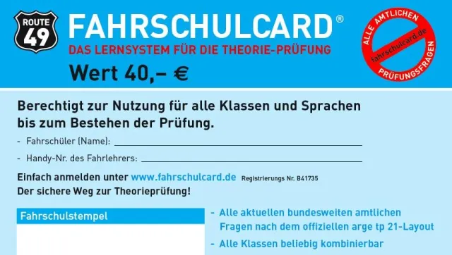 Bild: Mit der Fahrschulcard sicher durch die theoretische Führerscheinprüfung