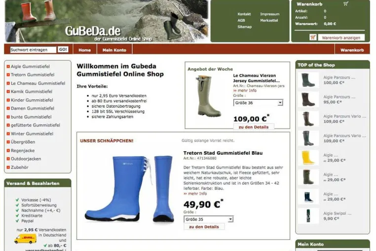 Hochwertige Gummistiefel ab sofort bequem online kaufen Bild: Hochwertige Gummistiefel ab sofort bequem online kaufen