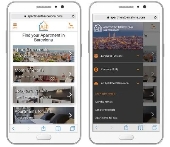Bild: AB Apartment Barcelona hat ein neues Design der mobile Webseite