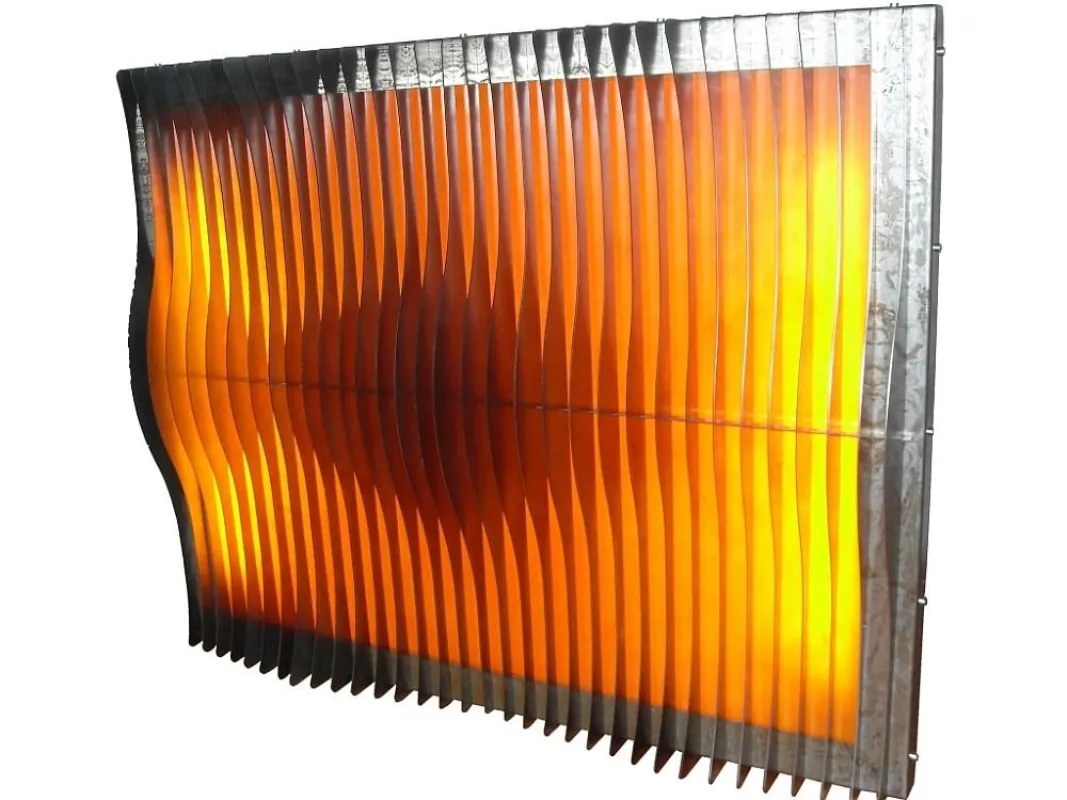 Wandleuchte MAGIC WAVE I, 100 x 80 cm, Stahl / Edelstahl / Acrylglas