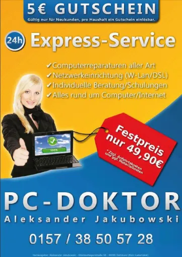 PC Doktor Jakubowski hilft ab sofort in Dortmund Bild: PC Doktor Jakubowski hilft ab sofort in Dortmund