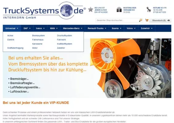 Bild: TruckSystems.de – Der Online Shop für LKW Ersatzteile mit Profi-Service, jetzt online.