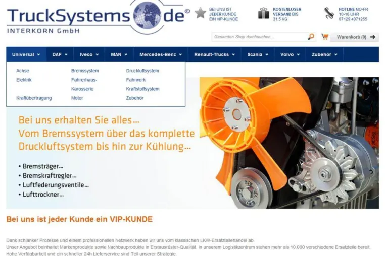 Bild: TruckSystems.de – Der Online Shop für LKW Ersatzteile mit Profi-Service, jetzt online.