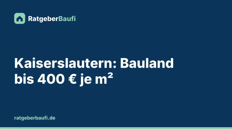 Bild: Baugrundstück in Kaiserslautern: Bis zu 400 Euro je Quadratmeter, Umland fast gleichauf