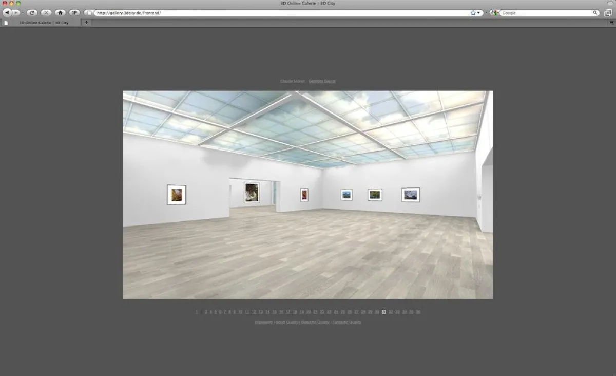 3D Online Galerie - Browserbasiert für Windows und Mac OS X