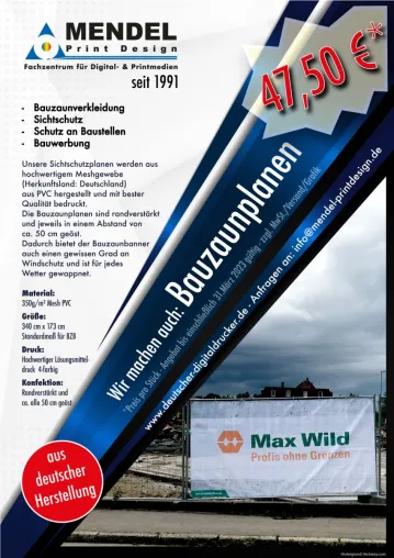 Bauzaunplane wieder in Aktion Bild: Bauzaunplane wieder in Aktion