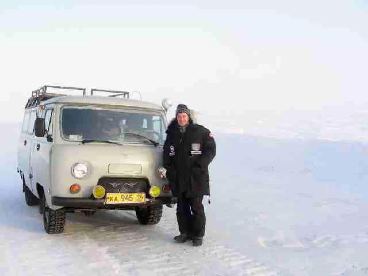 Jochen Szech auf seiner Expedition zum Kältepol