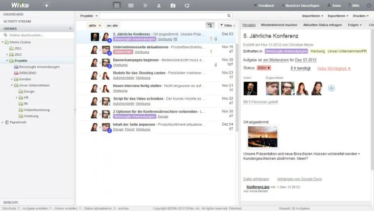 Bild: Wrike veröffentlicht die deutsche Version seiner innovativen Social Projektmanagement Software