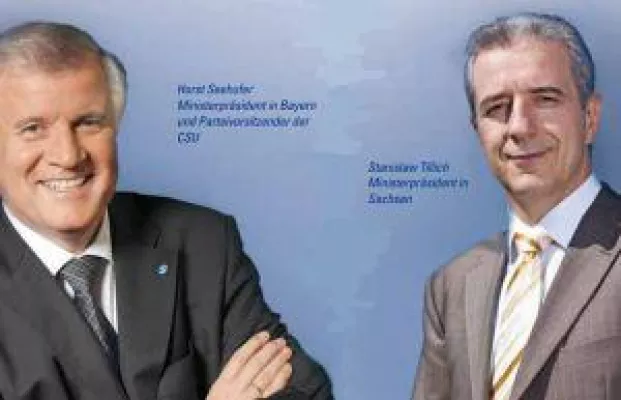 Bild: Im Gespräch mit Mobil in Deutschland: Horst Seehofer und Stanislaw Tillich