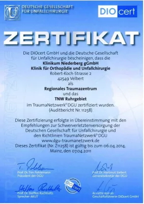Bild: Klinikum Niederberg ist Teil des größten Traumanetzwerks Deutschlands