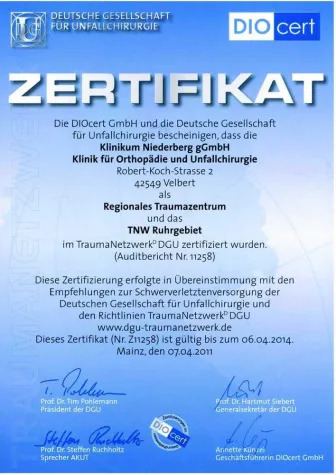 Bild: Klinikum Niederberg ist Teil des größten Traumanetzwerks Deutschlands
