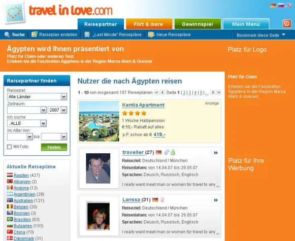 Bild: Travelinlove.com mit neuer geokodierter Werbeform